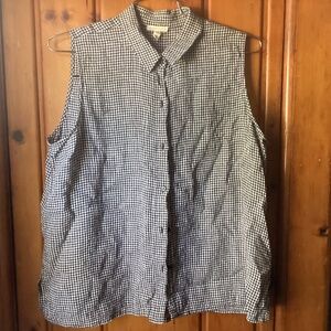 Eileen Fisher Large organic linen blouse excellent like new